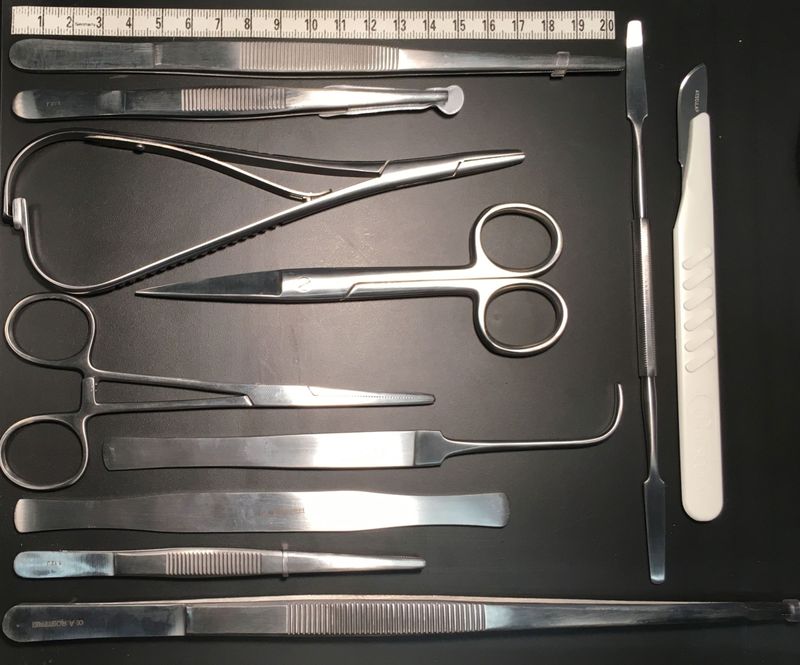 instrumenten set aus dem bestatterkoffer 30015